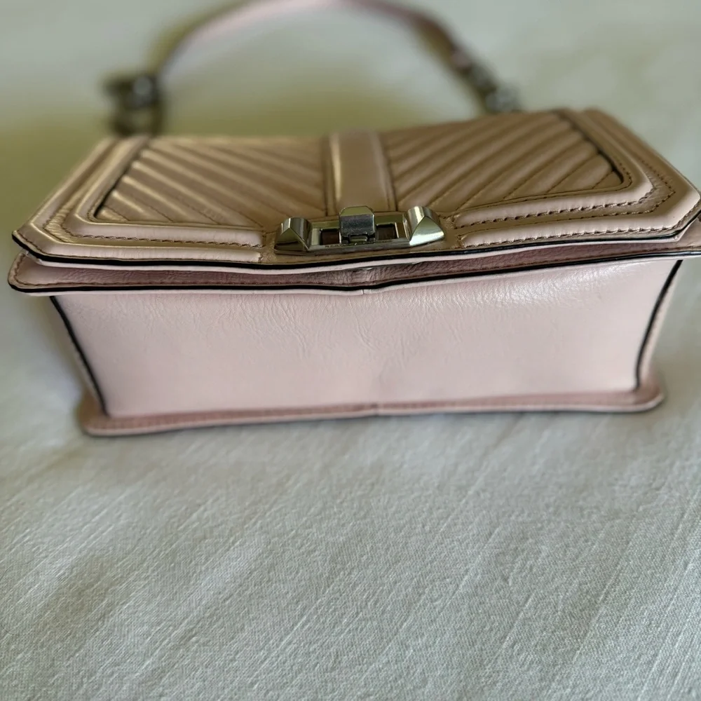 Rebecca Minkoff Chevron Love Crossbody Bag Vintage Pink